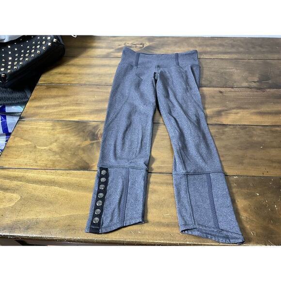 Lululemon Womens Snap Me Up Cropped Leggings Gray Black Low Rise Active Size 4 - Picture 6 of 12